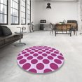 thumbnail image 4 of Ahgly Company Machine Washable Indoor Square Transitional Deep Pink Area Rugs, 6' Square, 4 of 7