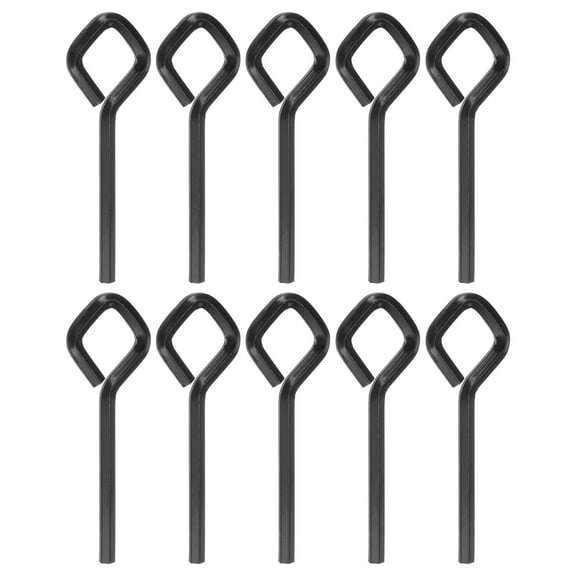 Uxcell 10pcs Dogging Hex Key Wrench 5/32" SAE Metal Dog Door Keys Spanner with Diamond Full Loop, Black
