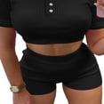 thumbnail image 3 of Short de Sécurité pour Femmes Couleur Unie Tricoté Côtelé Taille Haute, 3 of 5