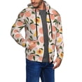 thumbnail image 3 of Zip Up Hoodies for Men - Peach With Leaves1 Long Sleeve Comfrt Men'S Fashion Hoodies & Sweatshirts, Jackets for Men Hoodies Pullover Clothing Clothes with Pouch, 3 of 5