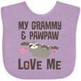 thumbnail image 3 of Inktastic Grammy and Pawpaw Sloth Boys or Girls Baby Bib, 3 of 4
