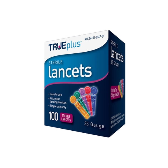 TRUEplus Sterile Lancets 33 Gauge (100-ct) (Single Pack)