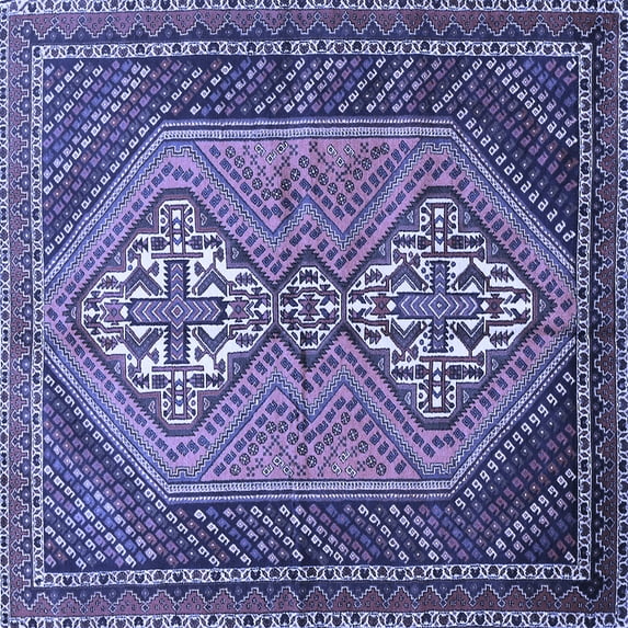 Ahgly Company Indoor Square Persian Blue Traditional Area Rugs, 5' Square