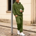 thumbnail image 3 of Fgvctg Mens Sweatsuits Set 2 Piece Fall Sweatsuit Trendy Jogger Sweatpant Plus Size Fleece Tracksuits Oversized Sweatshirts Lounge Set with Pockets Army Green M, 3 of 7