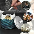 thumbnail image 4 of Yayeee Ashtray with Lid for Cigarette Smokeless Stainless Steel Home Ash Holder, Blue Mountains, 4 of 7