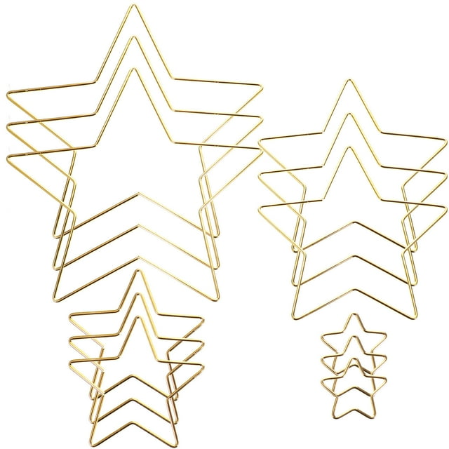 12 Pcs Cerceaux Attrape-Rêves en Forme d'Étoile Anneaux Métalliques Attrape-Rêves Macramé Cerceaux Artisanat Couronne Fournitures DIY