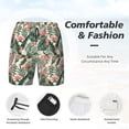 thumbnail image 3 of Yiaed Palm Trees and Tropical Print Mens Swim Trunks Bathing Suit Compression Liner Beach Swim Shorts Swimwear Quick Dry Zipper Pocket No-Chafing Board Short-, 3 of 6
