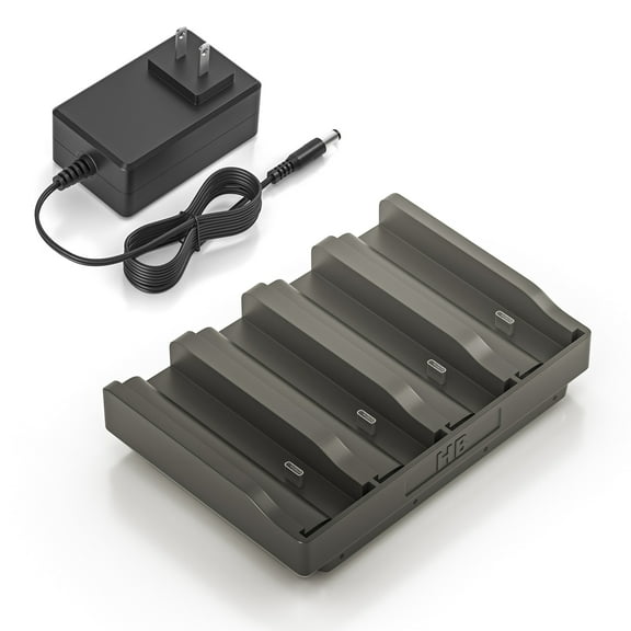 4-Port Fast Charging Dock Compatible with TACTACAM Reveal Lithium Cartridge Charger, for Ultra, X, Pro 3.0, Gen 2.0 & 3.0 Cellular Trail Camera Battery Packs, Include 12V 5A Wall Charger