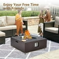 thumbnail image 4 of M optimized Propane Fire Pit Table, Outdoor Firepit With Wind Guard Glass Beads & Rain Cover for Patio Yard Garden, 36" 48" 56" Bronze, 4 of 9