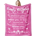 thumbnail image 1 of LHSHID Birthday Gifts for Women/Men/Her/Him Blanket Pink Happy Birthday Decorations Women/Men Throw Blankets Bday Gift for Women/Men Unique Best Birthday Gift Ideas 30"x40", 1 of 5