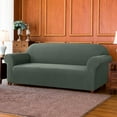 thumbnail image 2 of 2024 Solid Print Polyester Loveseat Slipcover  Chocolate, 2 of 6