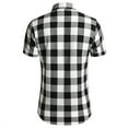 thumbnail image 3 of Men's Short Sleeve Plaid Western Shirt W/Pearl Snap-on Buttons, 3 of 5