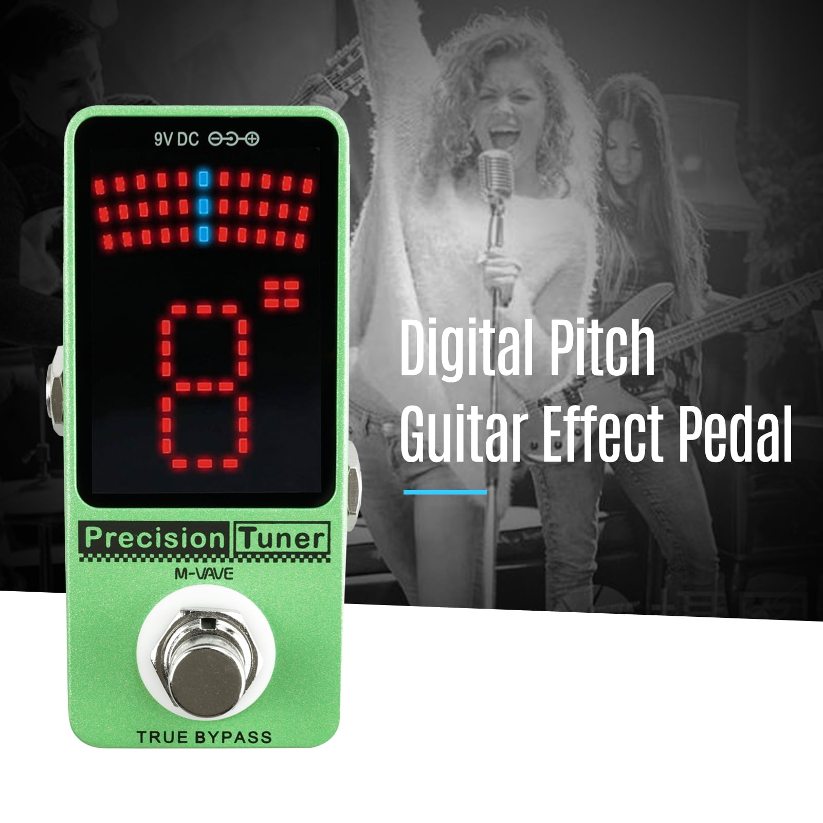 Ammoon M-VAVE  Tuner Pedal LED Display with True Bypass for Chromatic Guitar Bass