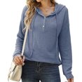 thumbnail image 1 of Sudaderas con capucha para mujer, sudaderas con capucha para mujer, sudaderas con capucha con botones de color puro, sudaderas con capucha para mujer, compactas y ligeras, 1 of 6