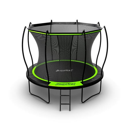 Jumpflex FLEX 10' Round Trampoline, Kids Outdoor Play Equipment with Safety Net & Ladder