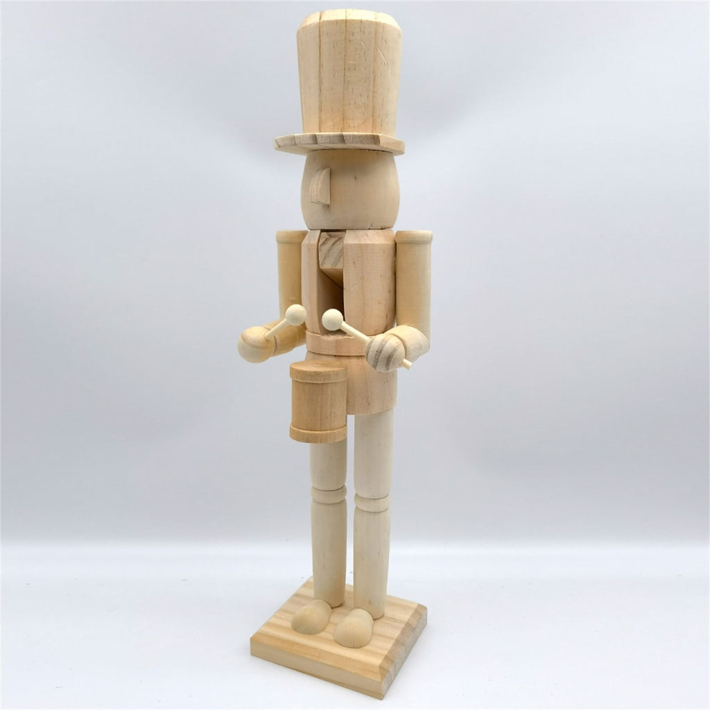 Wood Christmas Nutcrackers Unfinished Coloring Christmas Nutcrackers Ornaments Unpainted Puppet Walnut Soldiers Crafts