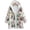White, variant on Women Zip Up Floral Print Sherpa Fleece Lined Hooded Jacket Winter Warm Patchwork Long Sleeve Fuzzy Coat with Pocket