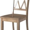 thumbnail image 3 of Wooden Side Chair with X Cut Out Backrest, Set of 2, Brown, 3 of 5
