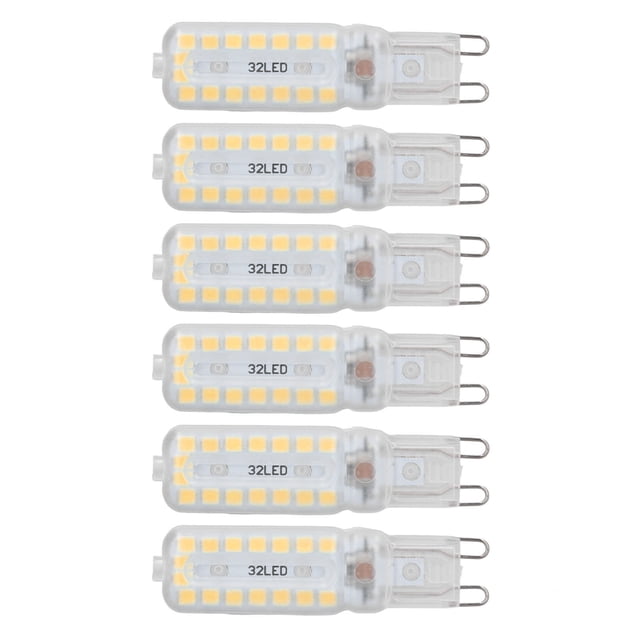 Bombillas LED G9 de 6 uds., 7W, regulable, iluminación de 360°, bombilla de repuesto para lámpara de gabinete de escritorio de pared