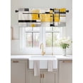 thumbnail image 2 of Valances for Windows Abstract Stitching Rod Pocket Cafe Window Treatments Valance Curtains for Kitchen Bathroom Laundry Basement Windows 42"x18", 2 of 9