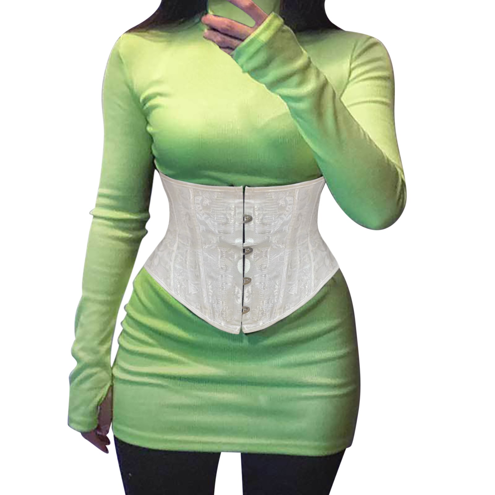Xfileen Women\'s Waist Training Underbust Corset Lace Up Boned Jacquard Brocade Women main image 2