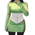 thumbnail image 4 of Women's Lace Up Boned Jacquard Brocade Waist Training Underbust Corset, 4 of 5