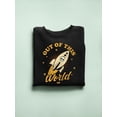 thumbnail image 3 of Out of This World - Alien Emoji Rocket Adventure Graphic Women's Sweatshirt, 3 of 4