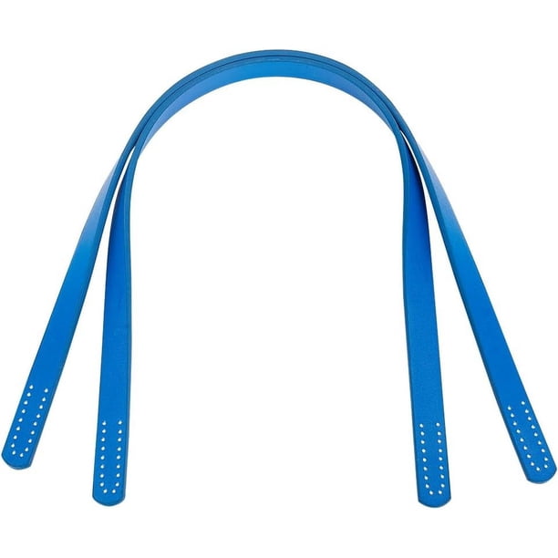 Correa de cuero azul de 24 pulgadas para bolso, 2 unidades, asas para coser en bolso, asa de cuero de 0.7 pulgadas de ancho, correa corta de repuesto para bolso de mano