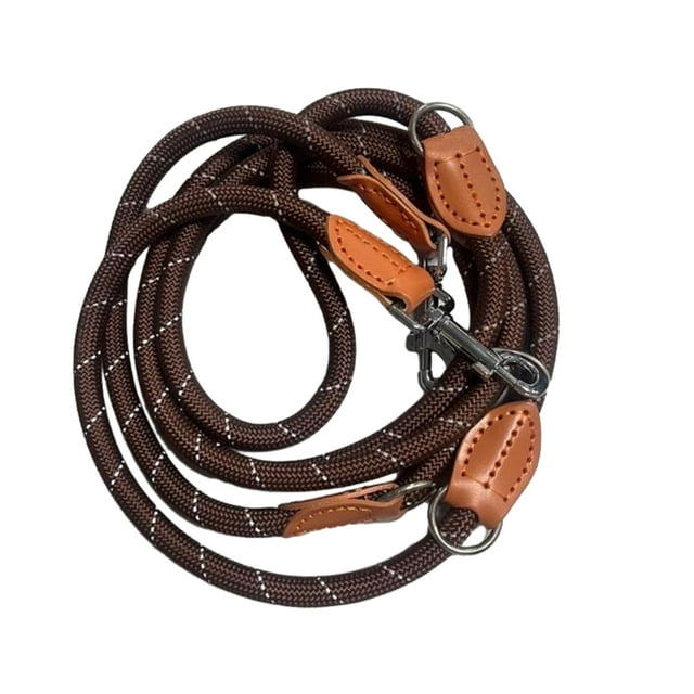 Transemion Bright Reflective Dog Leash Adjustable Versatile For Small And Medium Dogs Hands-Free Control reflective coffee
