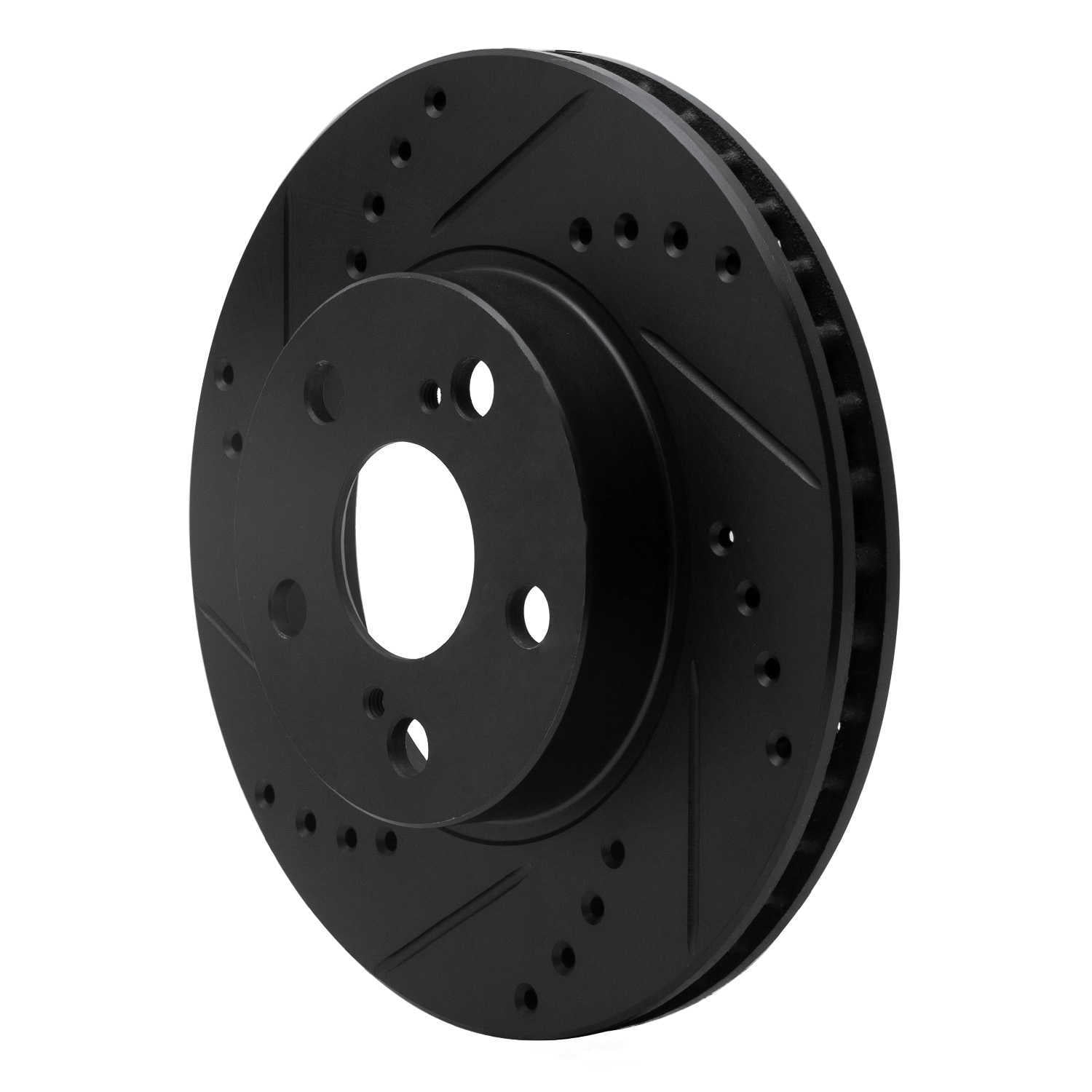 Dynamic Friction Company 633-76077L DFC Brake Rotor - Drilled And Slotted - Black