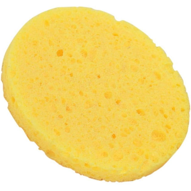 10 Pieces Round Shape Soft Face Wash Puff Forming Cosmetic Removal Pads - Yellow