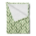 thumbnail image 2 of Retro Soft Flannel Fleece Throw Blanket, Vibrant Diagonal Symmetric Forms Green Spring Leaves Gardening Theme Nature, Cozy Plush for Indoor and Outdoor Use, 50" x 60", Green Pale Green, by Ambesonne, 2 of 5