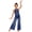 Navy Blue, variant on Girls Rhinestone Jazz Dance Jumpsuit Shimmery Sides Split Wide-Leg Romper Built-in Briefs Dusty Blue 16