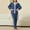 Blue, variant on Women Pajamas Set Long Sleeve Button Down Sleepwear 2 Piece Loungewear Soft Cotton Pjs Set Nightwear Lounge Outfit
