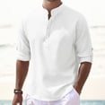 thumbnail image 2 of Camisas Para Hombre Manga Corta Camisa de hombre Manga larga Hebilla abierta Camisa casual a cuadros Top (White, XXL), 2 of 5