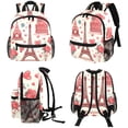 thumbnail image 4 of Eiffel Tower Valentine's Day Cute Adjustable Shoulder Strap Backpack with Large Capacity, Printed Design, Lightweight, 4 of 6
