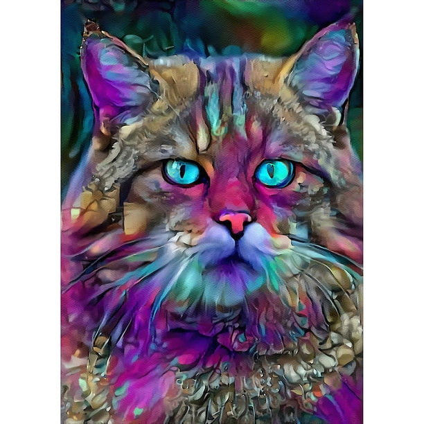 Diamond Painting (DE8079) 5D DIY Square Cat Artwork 23 colores (NY116) 45x60cm Azul Hugtrwg Para estrenar