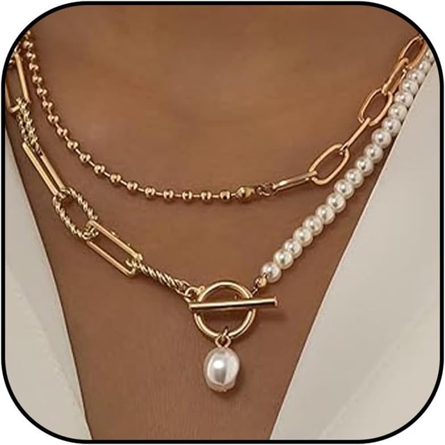 Colliers pour Femmes Collier de Perles pour Femmes Collier Charme Collier Ras du Cou Collier Perlé Bijoux de Mariage Bal Cadeaux Tendance pour Femmes