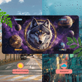 thumbnail image 5 of 1 Pcs 2D Flat License Plate Covers & Frames, Wolf in Space For Decorative Front, Waterproof For Decoration Aluminum License Plate Covers & Frames Cover For Men Women, 12" X 6", 5 of 7