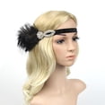 thumbnail image 1 of Diadema de plumas elásticas vintage Diadema de de imitación para boda, despedida de soltera, noche para cabeza Hugo Mujer elástico de la venda, 1 of 8