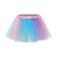 thumbnail image 5 of Byoo Toddler Girl Glitter Tulle Tutu Skirt Block Color Elastic High Waist Skirts Elegant Soft Daily Skirt for Kids, 5 of 8