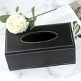 thumbnail image 5 of Pu Leather Cosmetic Tissue Dispenser, 25 * 14 * 9.5cm (Black), 5 of 5