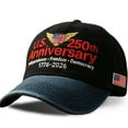 thumbnail image 3 of U.S. 250th Anniversary Hat, Adjustable Retro Washed Patriotic Baseball Cap, Army Edition with Flag Accent, Made in U.S., Celebrate 250 Years of Freedom, Gray, 3 of 8