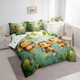 thumbnail image 3 of Feelyou Kawaii Monkey Animal Bedding Comforter Set 7pcs, Green Leaf Plant Full Bedding Set, 3 of 8
