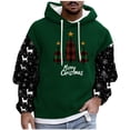 thumbnail image 2 of Sudadera con capucha para hombre, estilo casual, con cuello redondo, estampado, manga larga, blusa de poliéster, 2 of 5