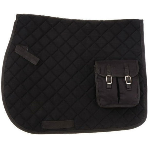 Tough 1 Australian Saddle Pad Pocket Quilted 8 x 9 1/4 Black 73-850
