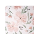 thumbnail image 3 of Crane Baby Parker Fitted Crib/Toddler Bed Sheets - Pink Floral 100% Cotton Sateen Crib/Toddler Bed Sheet, 3 of 5