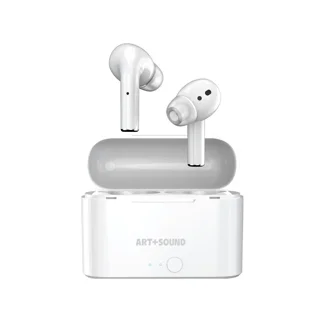 JLab Flex Open Earbuds, White, Open-Ear Clip Design, 21+ Hr