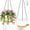 White, variant on 2 Pack 8 Inch Self Watering Hanging Planters, Plastic Hanging Baskets with Drainage Holes, Hanging Chains, S-Hooks and Ceiling Hooks for Indoor Outdoor Plants (Green)