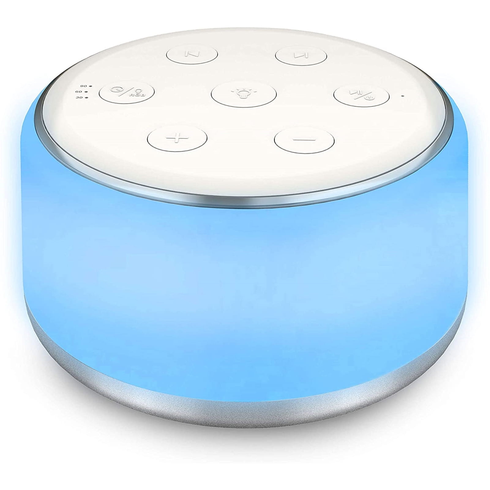Anself Desktop White Noise Machine Sleep Sound Machine for Baby Sleep Soother 7 Colors Night Lights 34 Soothing Sounds 30min/60min/90min Timer Built-in Battery
